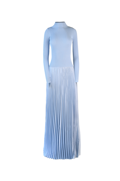Aziel Pleated Dress — Baby Blue