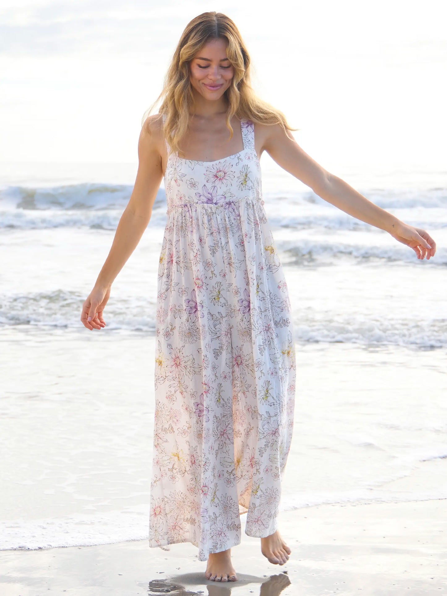 Gabi Jumpsuit - Dahlia Flora Ivory