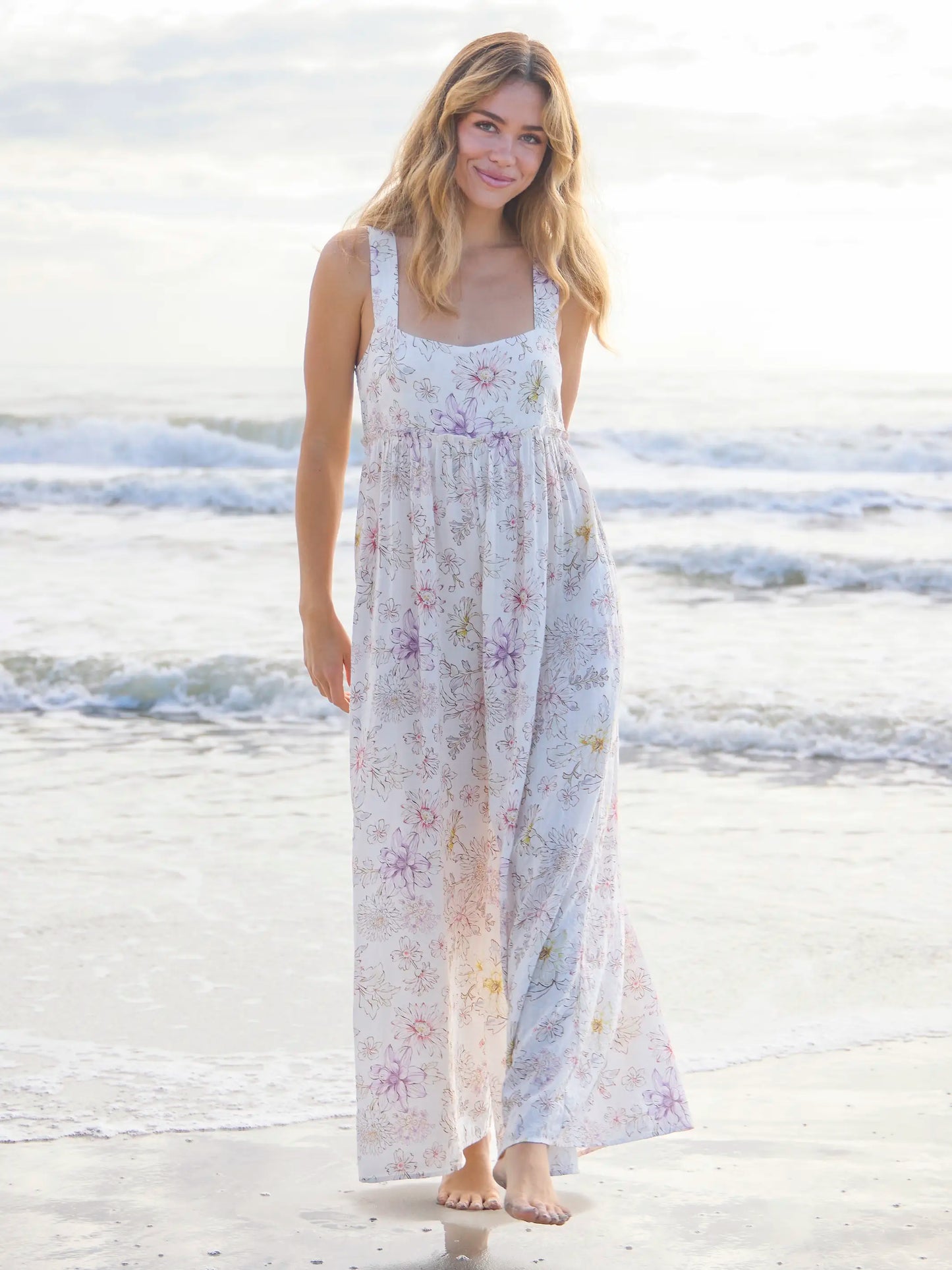 Gabi Jumpsuit - Dahlia Flora Ivory
