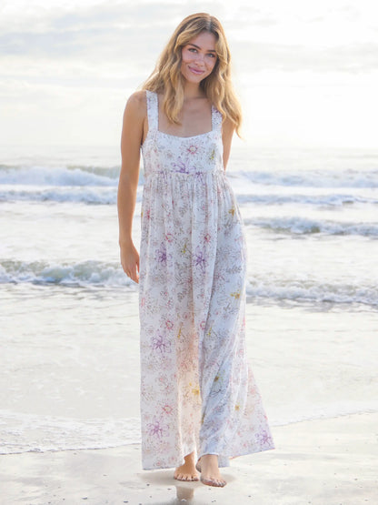 Gabi Jumpsuit - Dahlia Flora Ivory