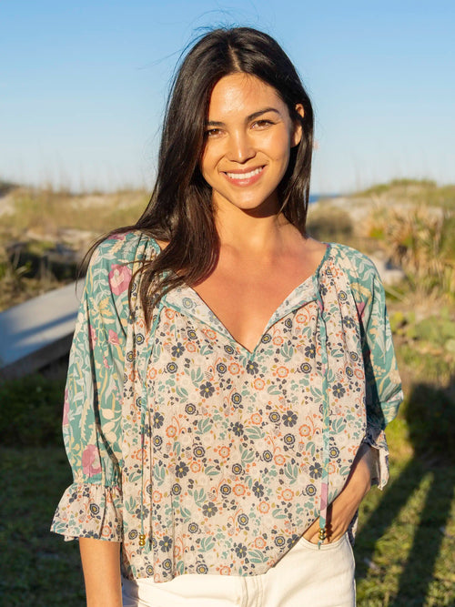 Magnolia Cotton Top - Seafoam