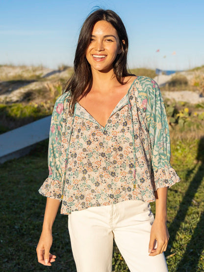 Magnolia Cotton Top - Seafoam