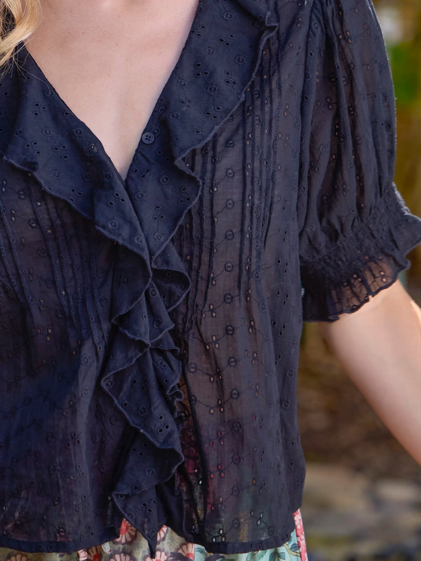 My Favorite Cotton Top - Black Eyelet