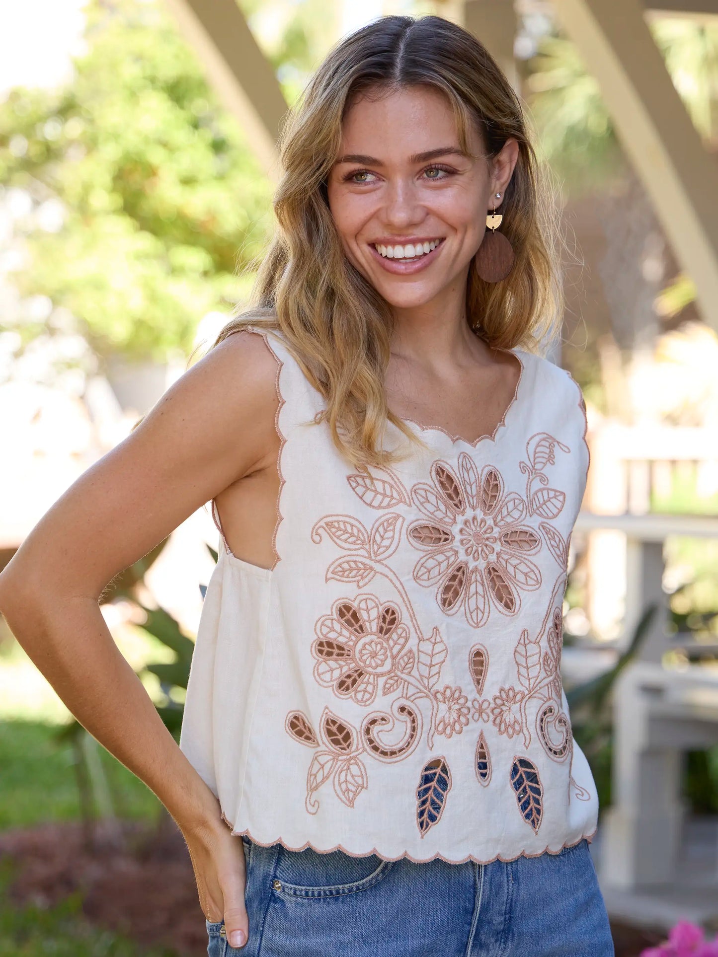 Lanie Open Back Top - Natural