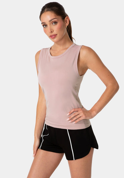 Double Front Seamless Tank With Foil Logo