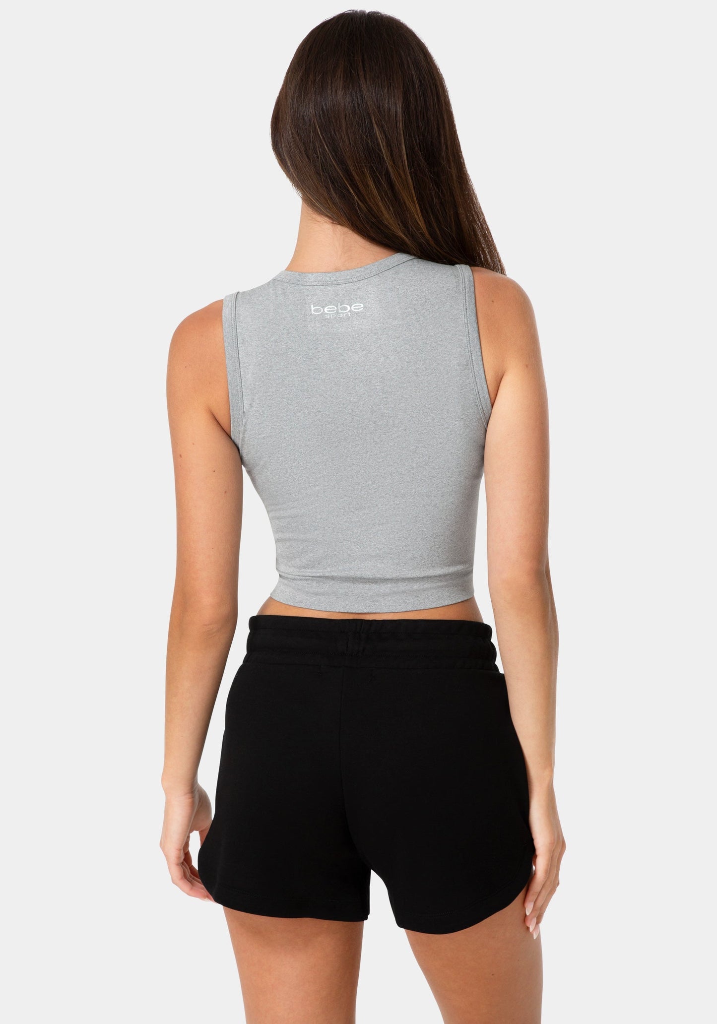 Double Front Seamless Cropped Tank With Foil Logo