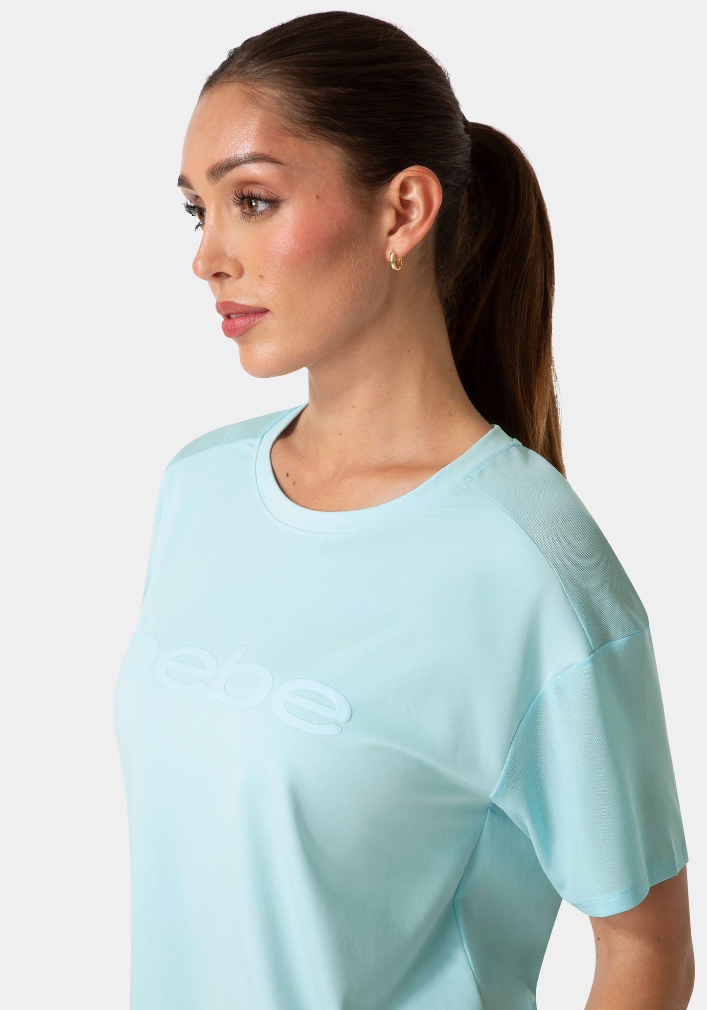 Curved Hem Tee W Puff Paint Logo