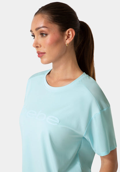 Curved Hem Tee W Puff Paint Logo