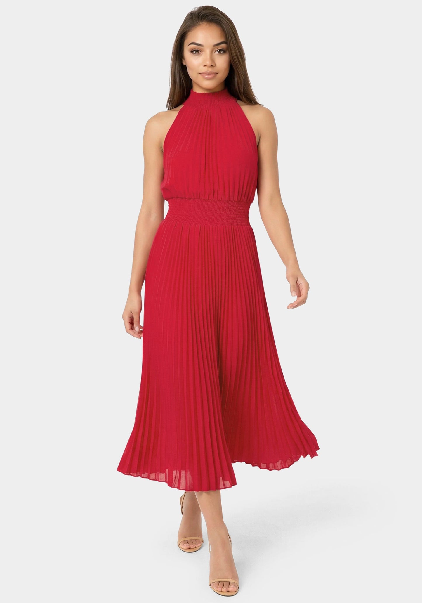 Sleeveless Pleated Dress