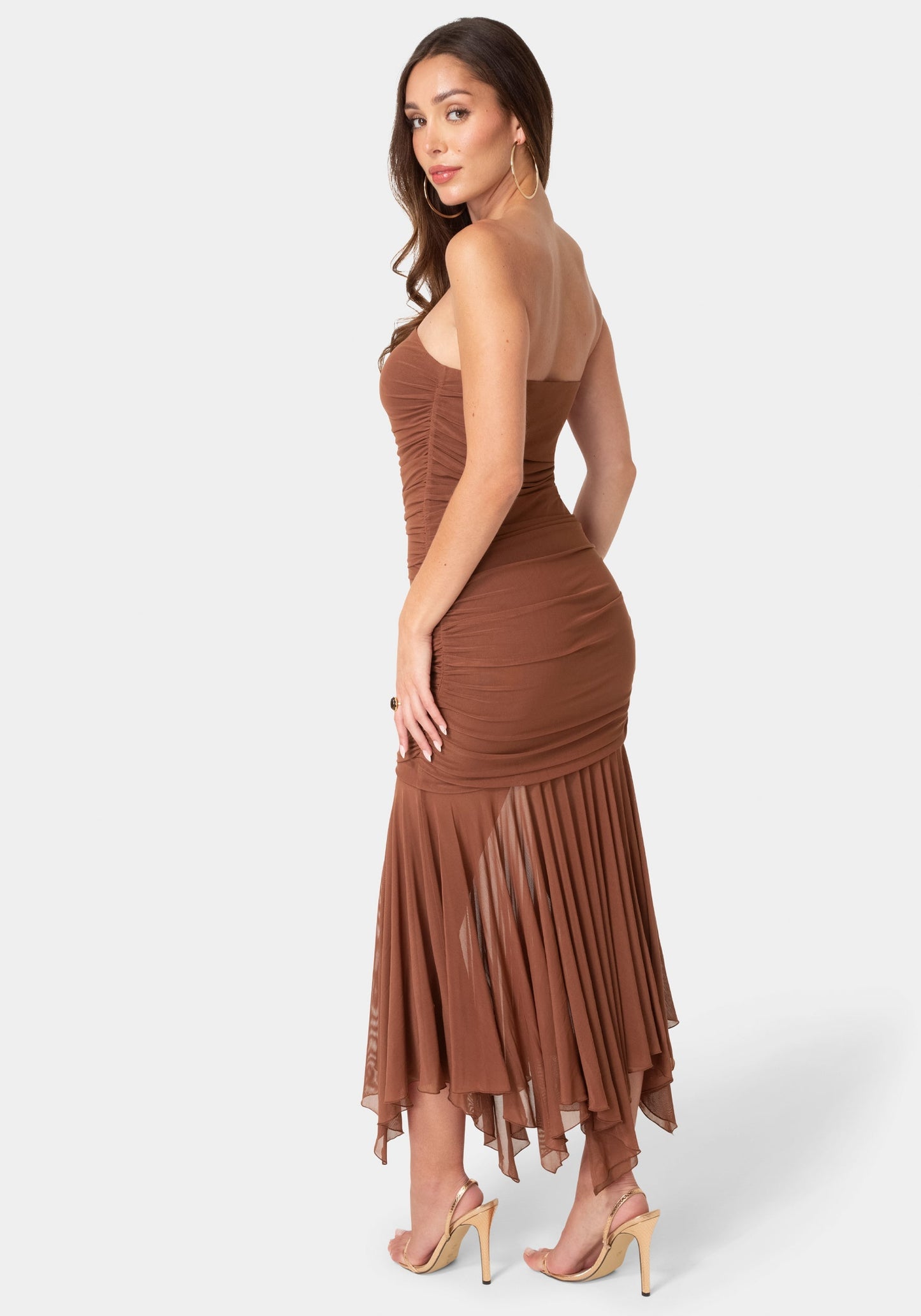 Powermesh Strapless Hanky Dress