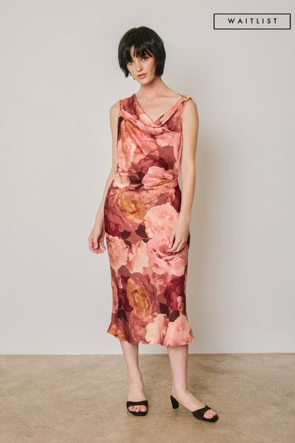 Waitlist 8/20 • Catherine Sleeveless Floral Print Midi Dress Brown