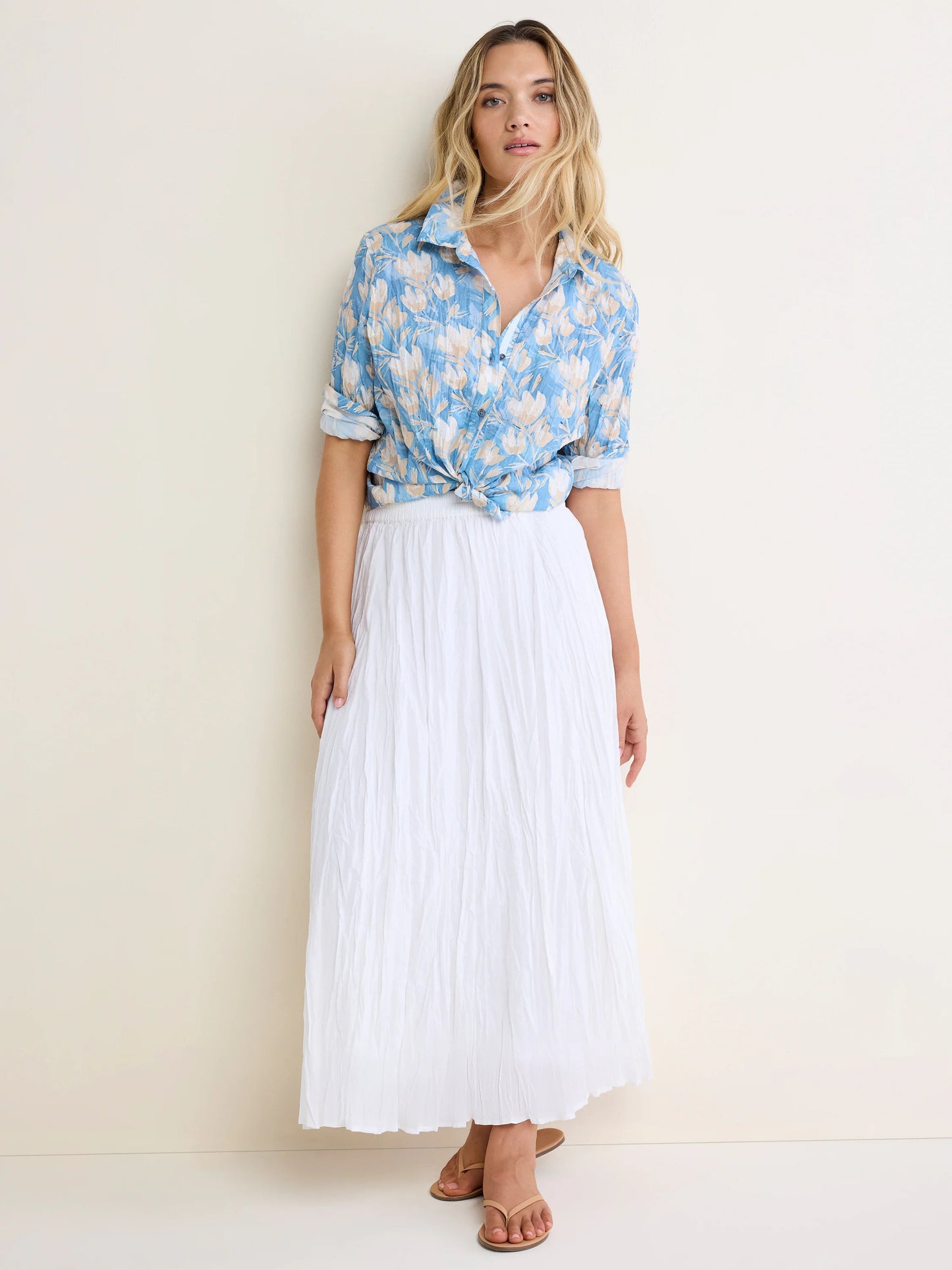 nz by NIC+ZOE Shadow Floral Core Cotton Crinkle Shirt