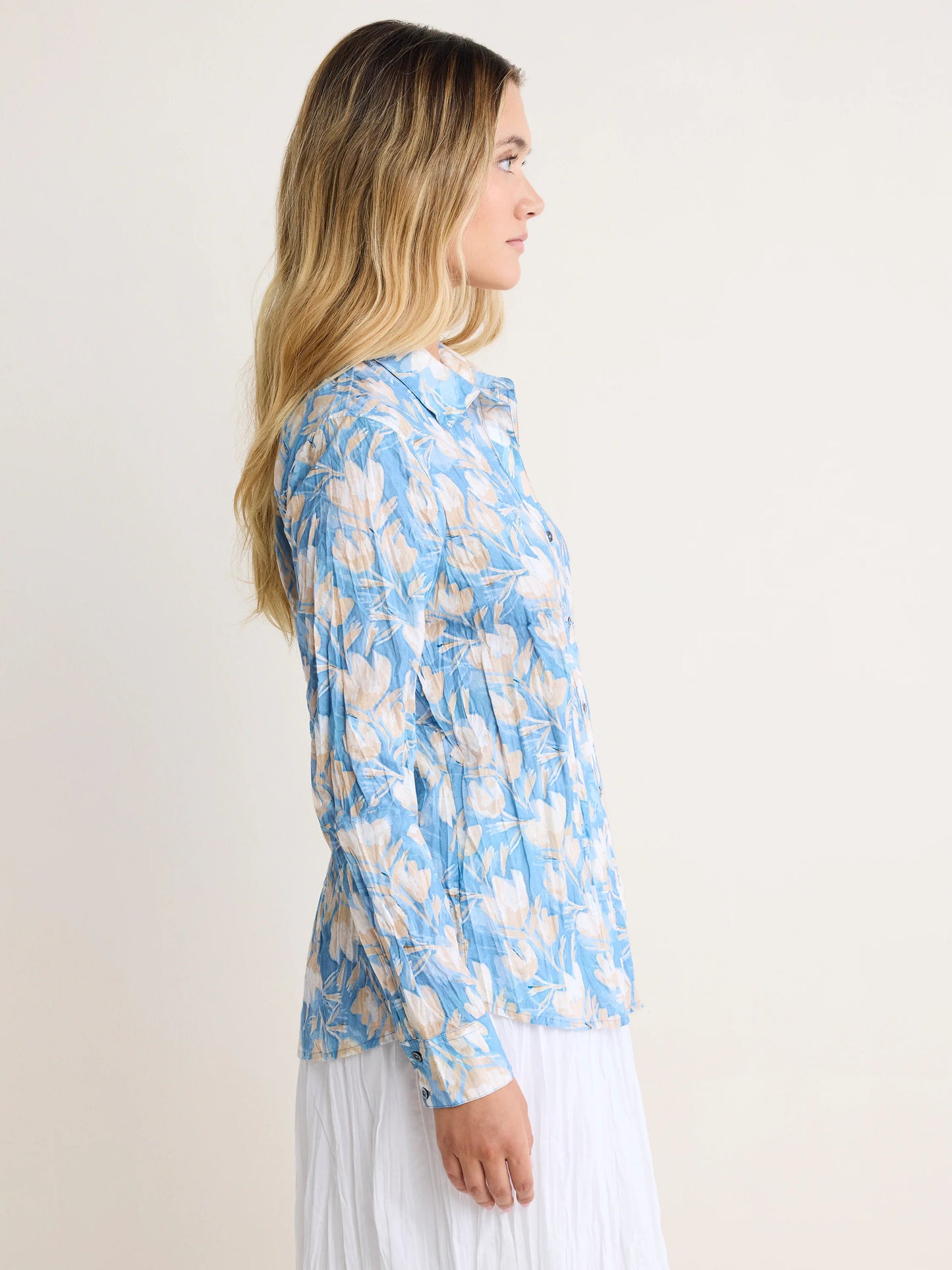 nz by NIC+ZOE Shadow Floral Core Cotton Crinkle Shirt