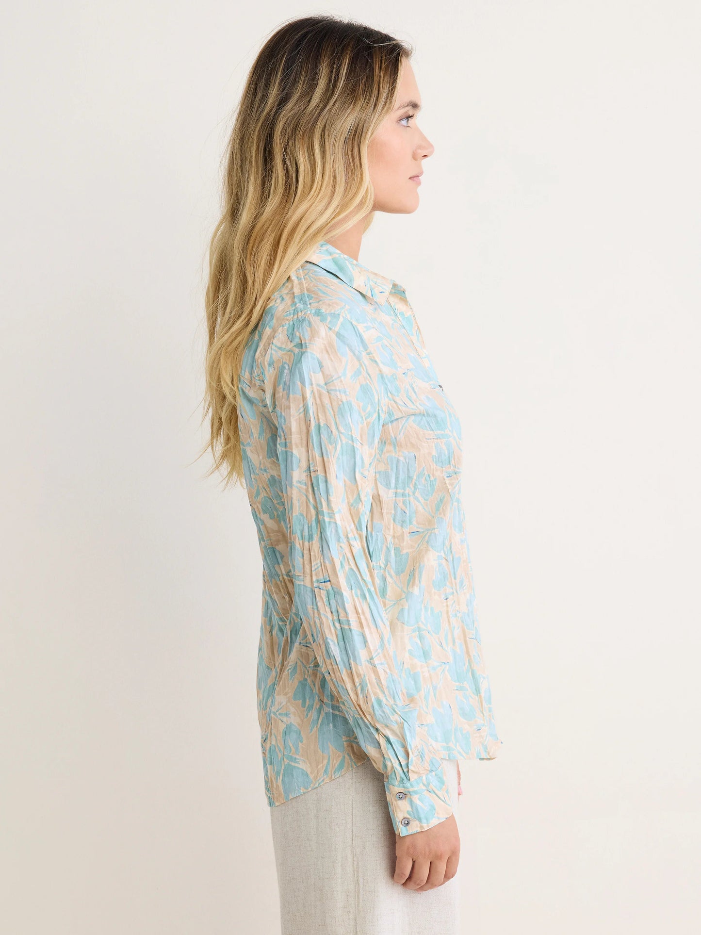 nz by NIC+ZOE Shadow Floral Core Cotton Crinkle Shirt