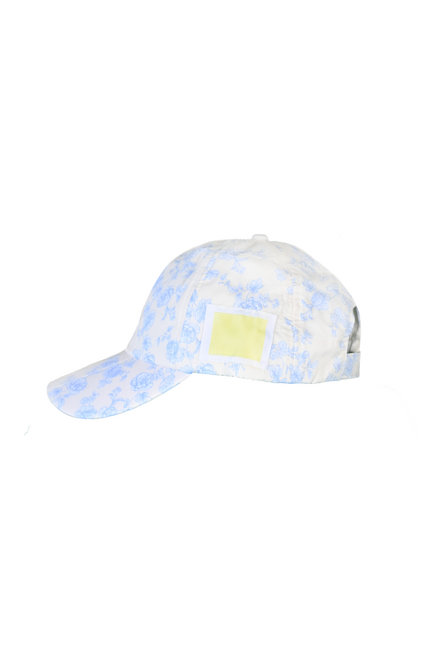 Luca Quilted Cap — Blue Toile