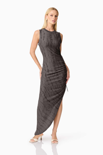 CURAAE Lavania Asymmetrical Midi Dress in Grey