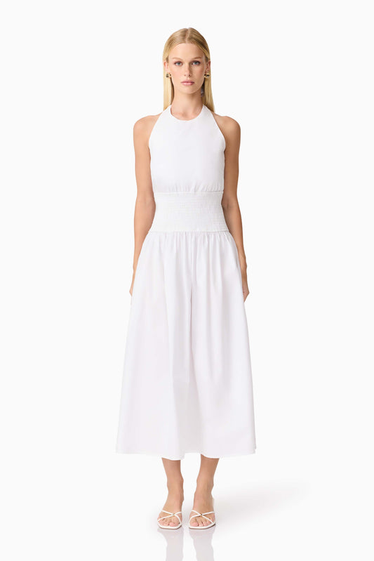 CURAAE Belle Halter Midi Dress in White