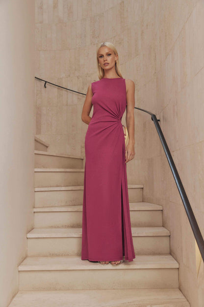 CURAAE Kendall Sleeveless Maxi Dress in Pink