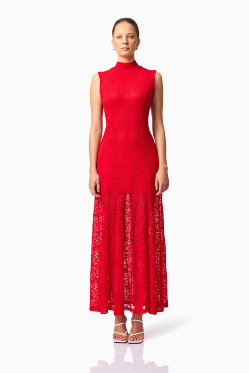 CURAAE Ariella Maxi Dress in Red