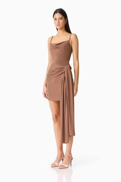 CURAAE Gizelle Mini Dress in Brown
