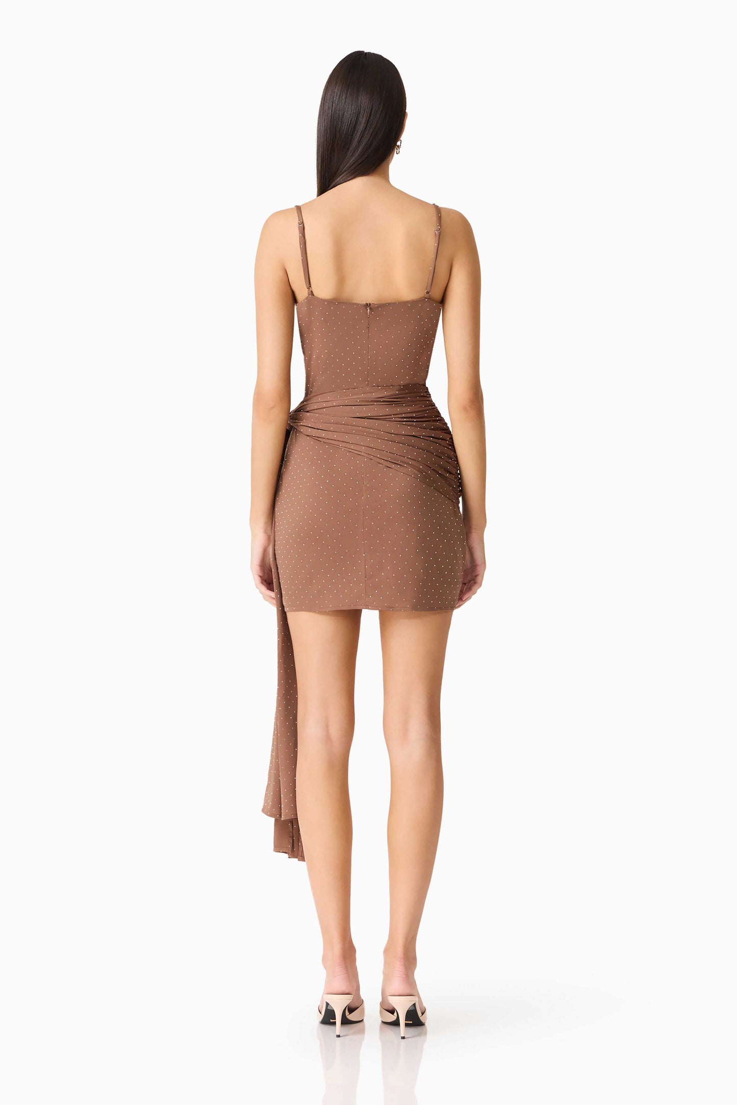 CURAAE Gizelle Mini Dress in Brown