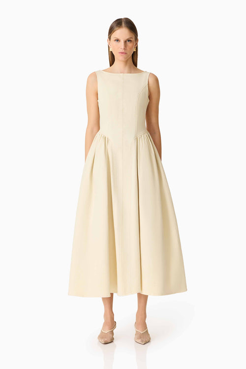 CURAAE Lavelle Maxi Dress in Lemon Yellow