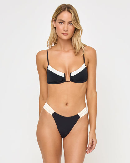 Peyton Bikini Top - Black-Cream