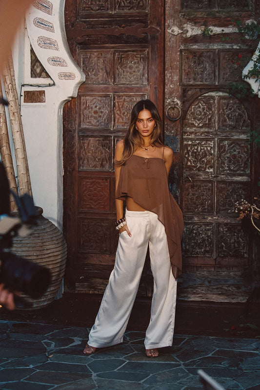 Costella Mocha Asymmetrical Top