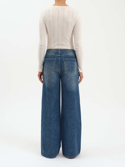 Daze Madison Mid Rise Wide Leg Jean