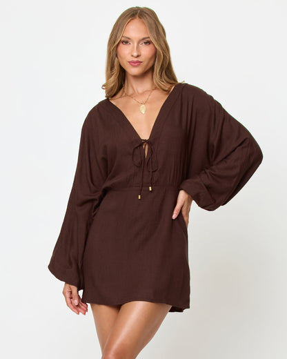 Deia Mini Dress - Espresso