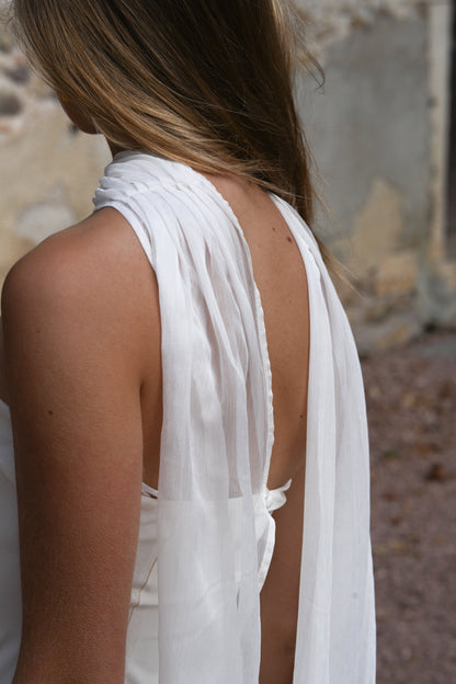 Vitoria Cape Dress — Ivory
