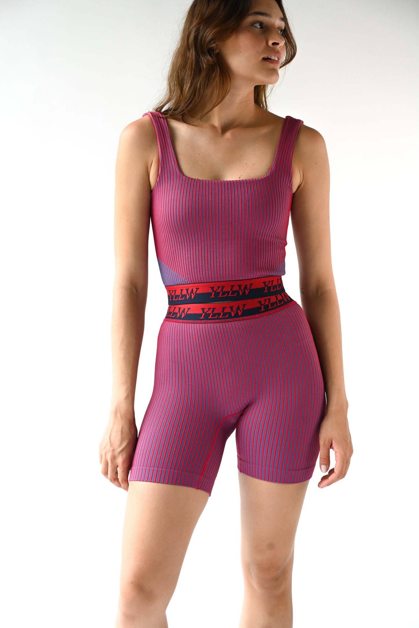 Aly Ribbed Shorts  — Rouge