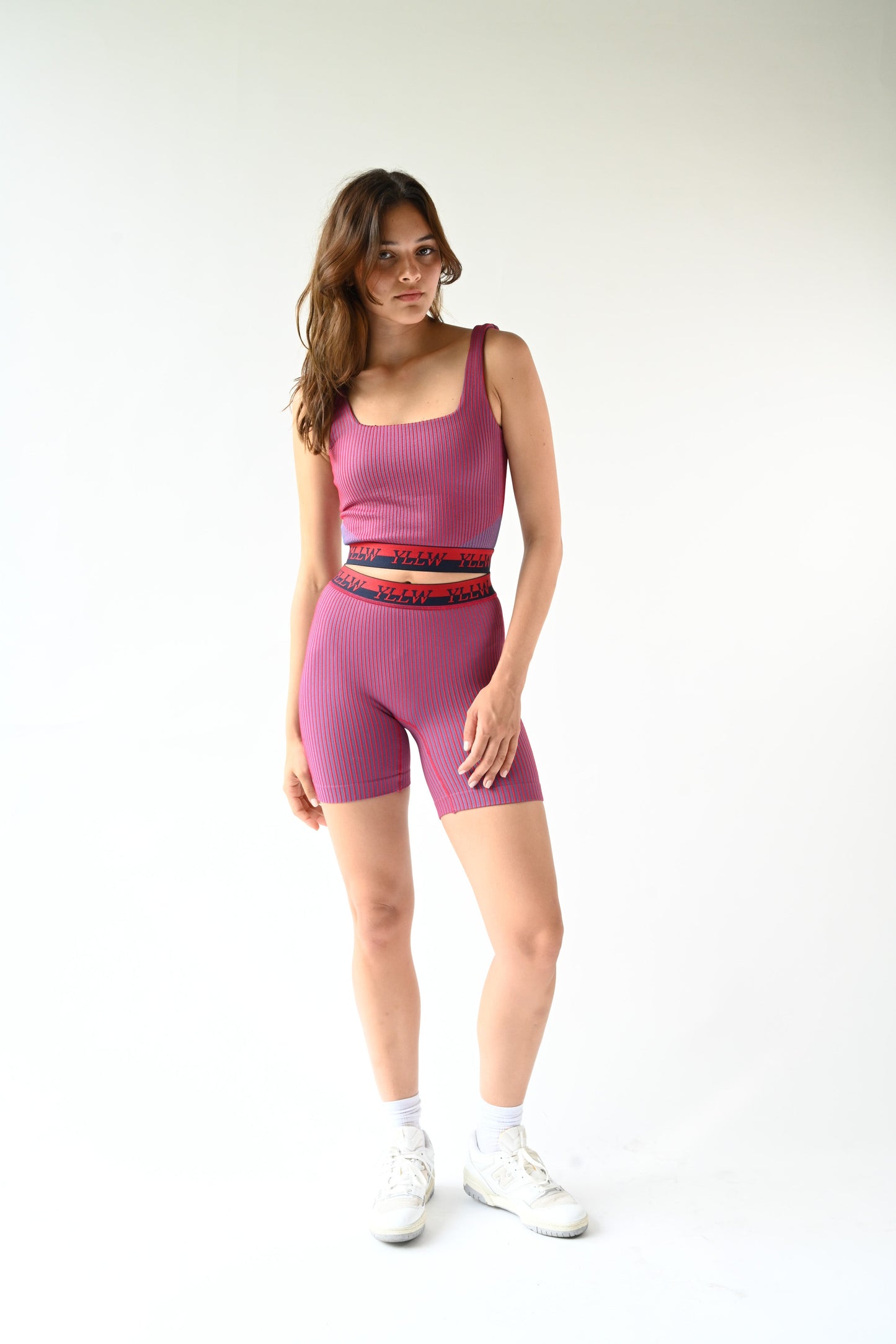 Aly Ribbed Shorts  — Rouge