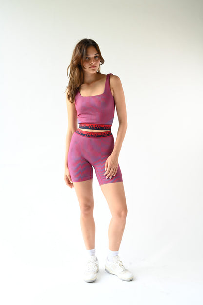 Aly Ribbed Shorts  — Rouge