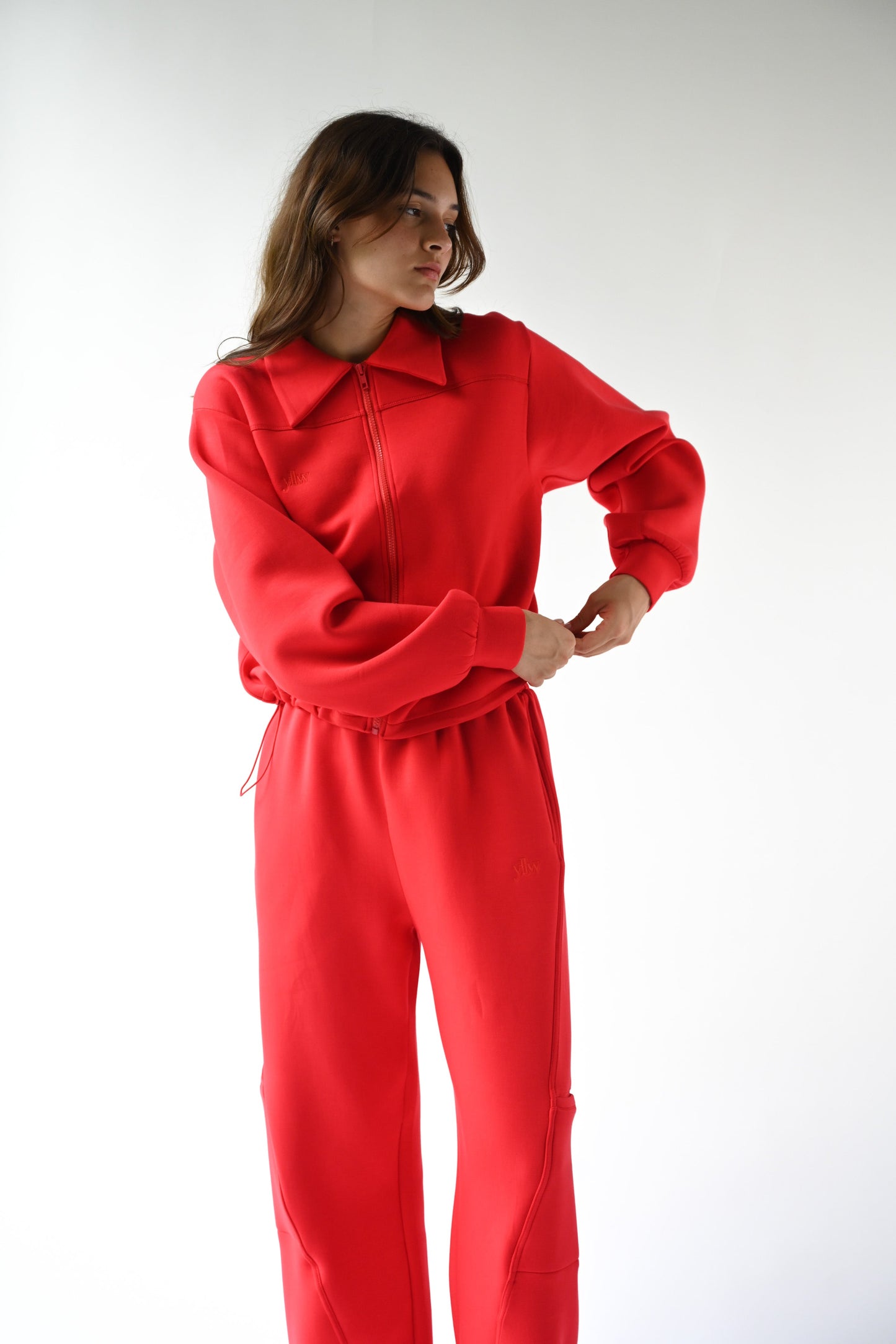 Kasey Knit Neoprene Jacket — Ruby