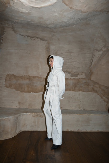 Soli Belted Pant — Snakeskin Jacquard