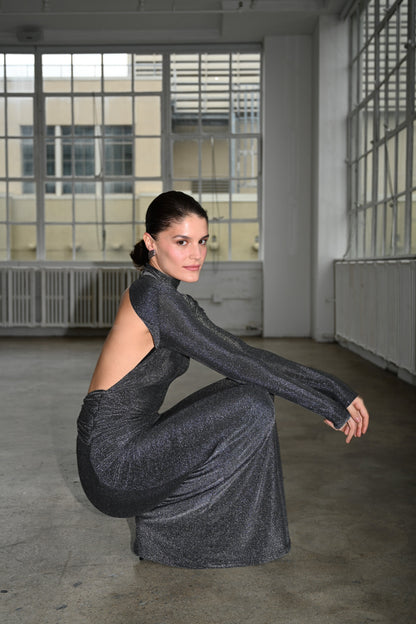 Cassia Maxi Dress — Iridescent Onyx