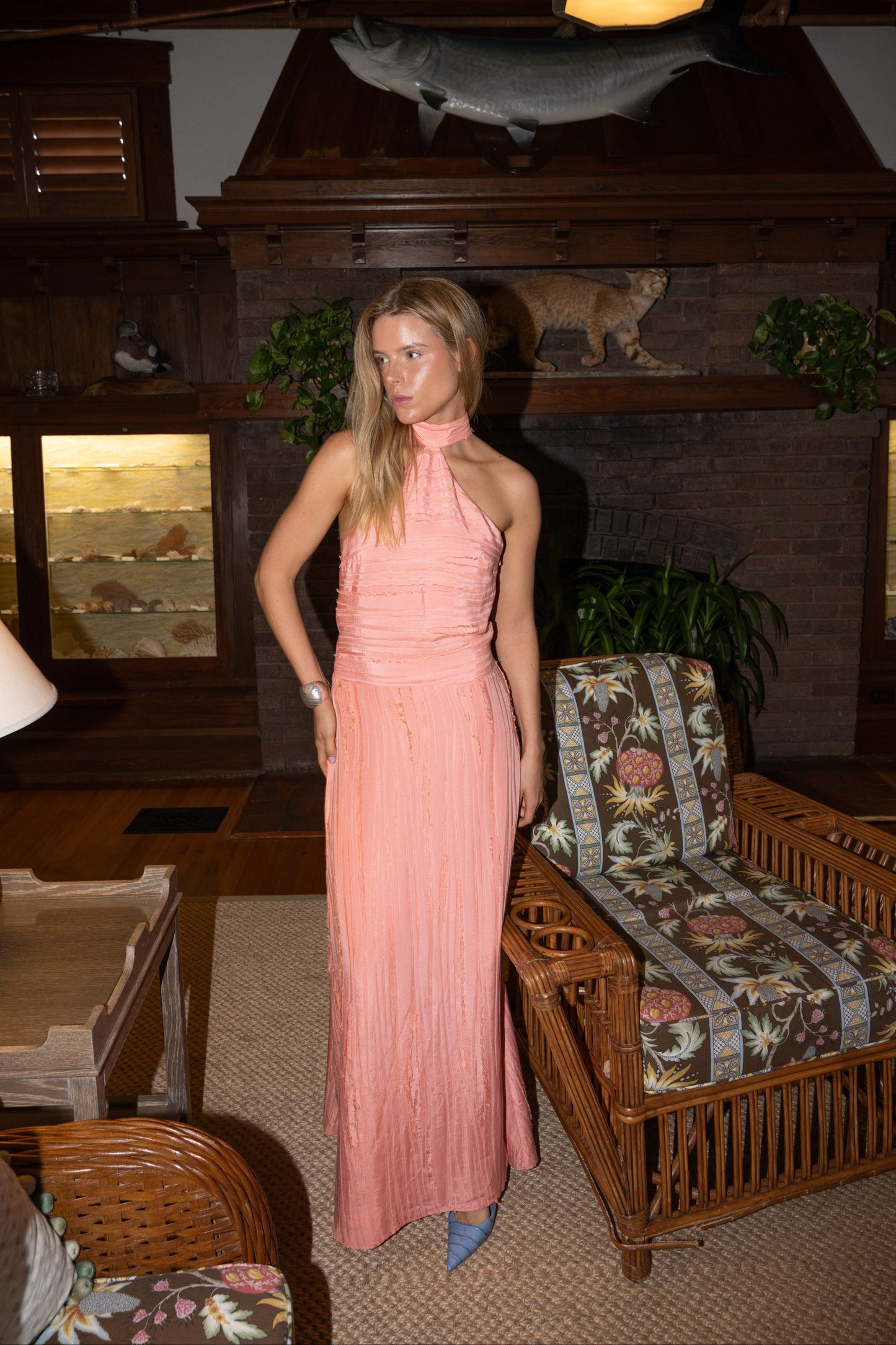 Palmetto Textured Dress — Pink