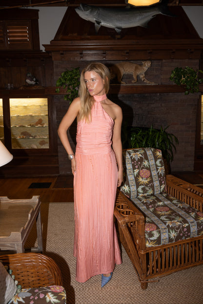 Palmetto Textured Dress — Pink