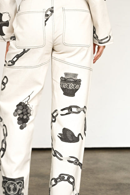 Linked Canvas Pants