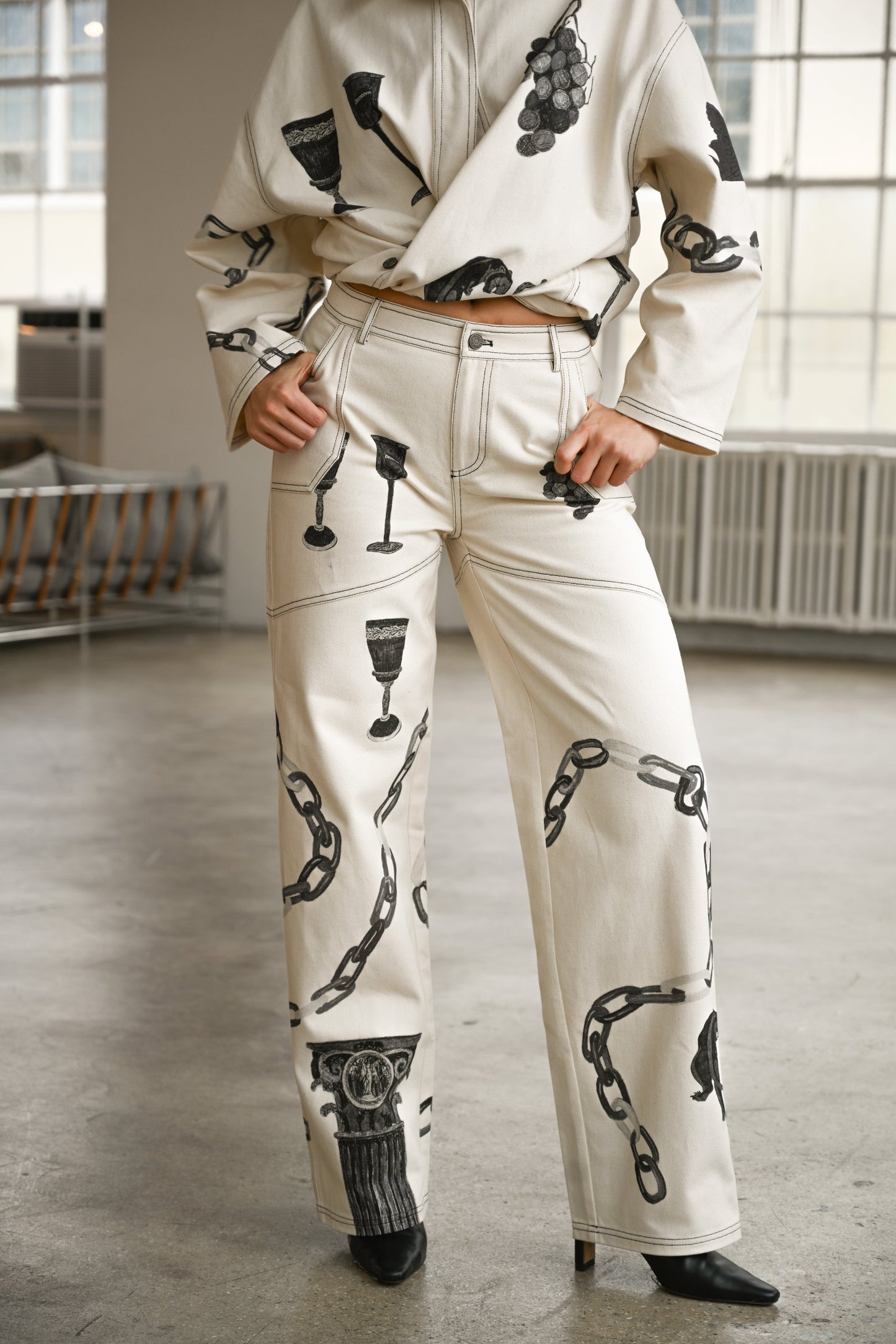 Linked Canvas Pants