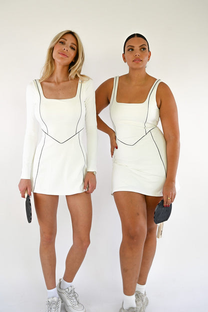 Reese Short Sleeve Tennis Dress — White