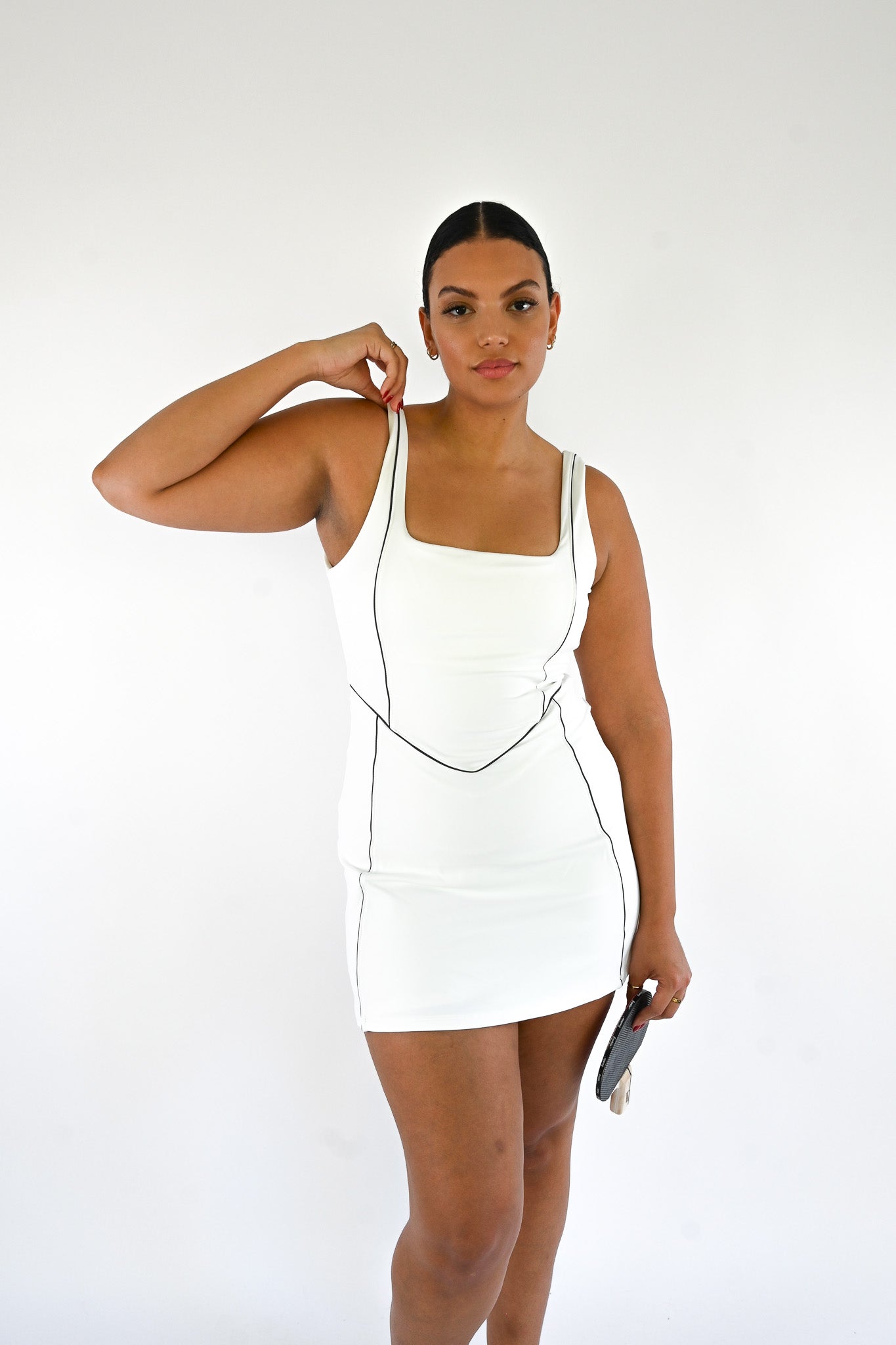 Reese Short Sleeve Tennis Dress — White