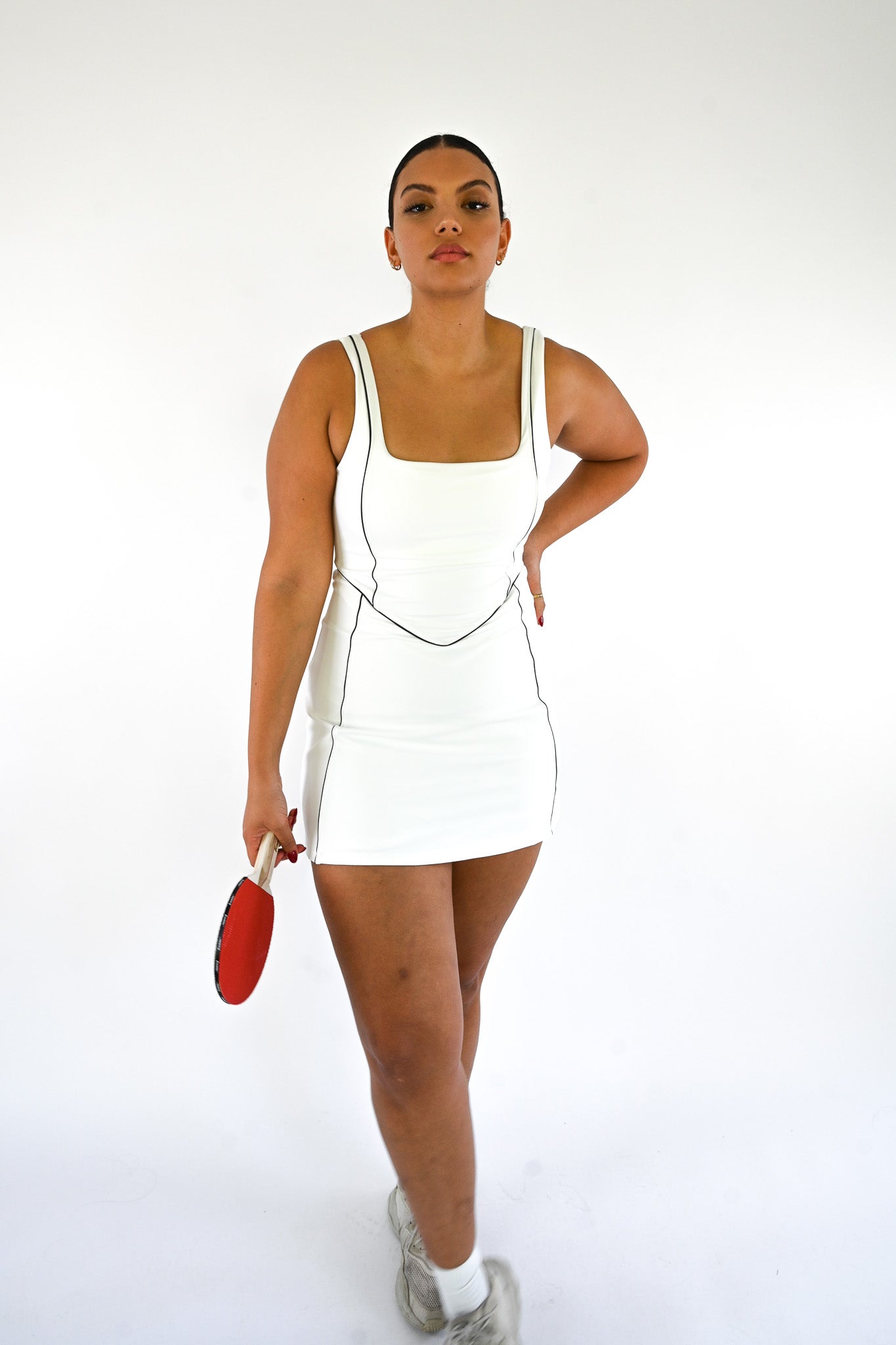 Reese Short Sleeve Tennis Dress — White