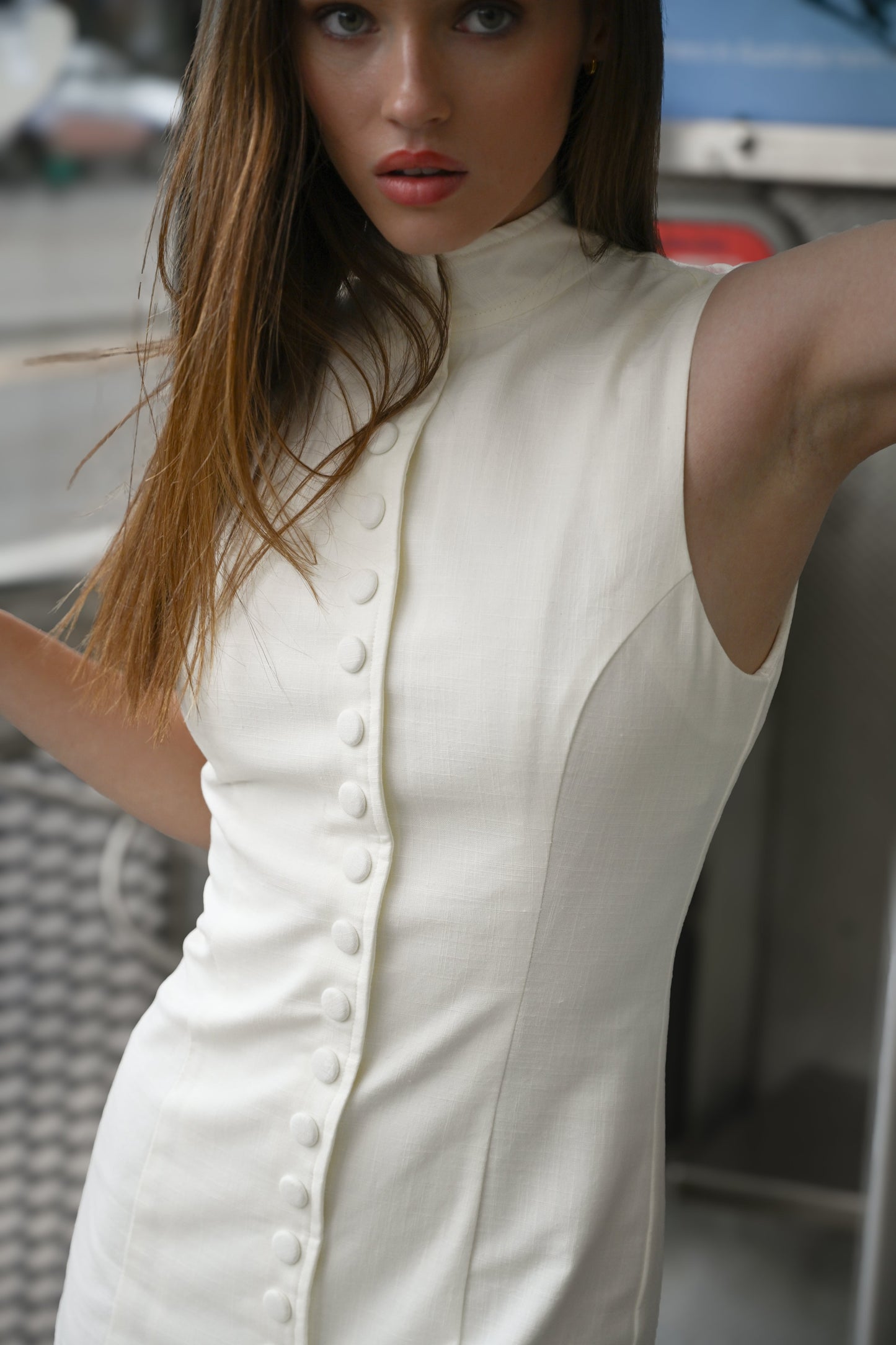 Rowan Linen Snap Dress