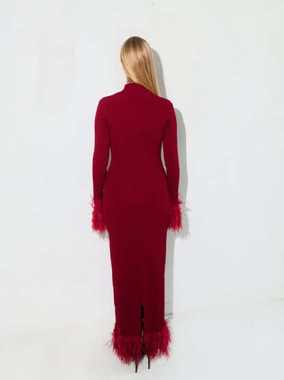 Milli Knit Dress — Burgundy