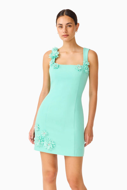 Trompe 3D Mini Dress in Mint Green