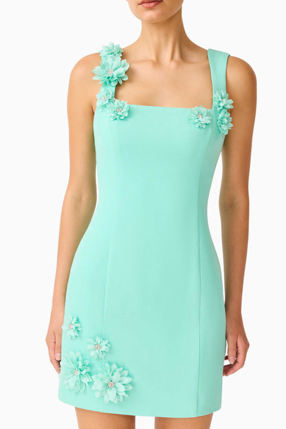 Trompe 3D Mini Dress in Mint Green