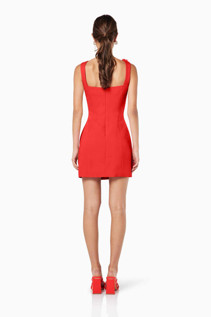 Trompe 3D Floral Mini Dress Red