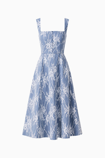Safia Midi Dress in Blue